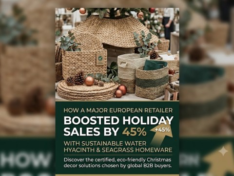 How a Major European Retailer Boosted Holiday Sales by 45% with Sustainable Water Hyacinth & Seagrass Homeware